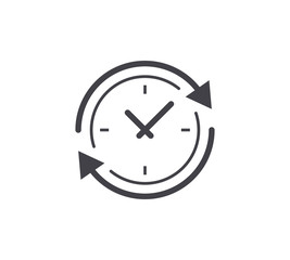 Repeat Task Line Icon. Editable Stroke.