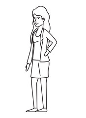 beautiful and young woman character vector illustration design