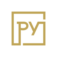 two letter logo line square PA TO PZ