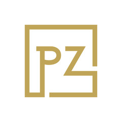two letter logo line square PA TO PZ