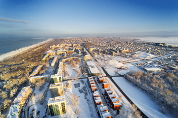 Liepaja city , Latvia in winter.