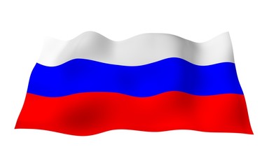 Waving flag of the Russian Federation. The National. State symbol of the Russia. 3D illustration