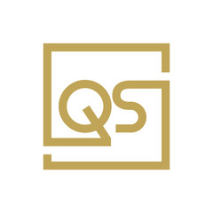 two letter logo line square QA TO QZ
