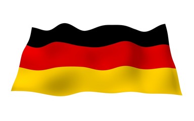 Flag of Germany. Wide format 3D illustration. State symbol of the Federal Republic of Germany. 3D rendering