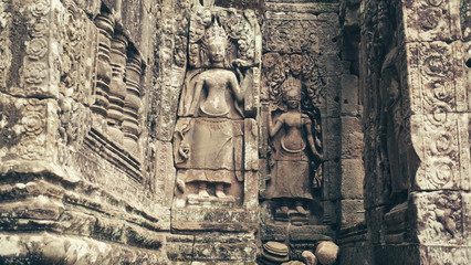 Relief of Apsara Angel at Angkor Wat, Siem Reap, Cambodia.