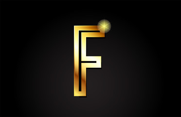 Obraz premium gold alphabet letter f logo icon design