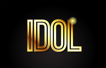 idol word text typography gold golden design logo icon