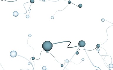 Neural network. Social network. Futuristic dna, deoxyribonucleic acid. Abstract molecule, cell illustration, mycelium. Light background. 3D illustration