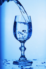  pouring water into a glass
