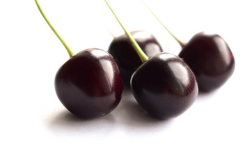 Juicy cherry on a white background