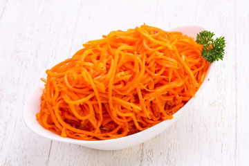 Picked carrot in the bowl