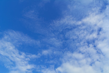 Blue sky with cloud, clean energy power, clear weather background