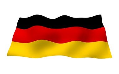 Flag of Germany. Wide format 3D illustration. State symbol of the Federal Republic of Germany. 3D rendering