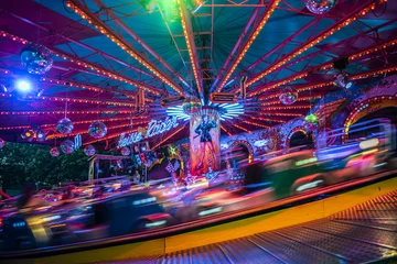 Light filtering roller blinds Amusement parc Amusement Park by Night