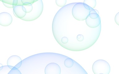 Light pastel colored background with pink bubbles. Wallpaper, texture blue balloons. 3D illustration
