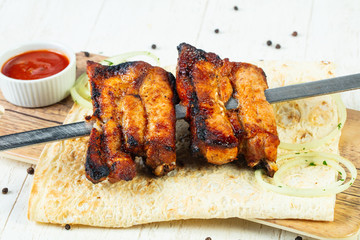 Grilled pork ribs