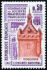 Bell tower, Toulouse, 46th French Federation of Philatelic Societies Congress (France 1973)
