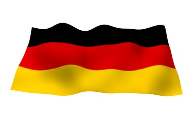 Flag of Germany. Wide format 3D illustration. State symbol of the Federal Republic of Germany. 3D rendering