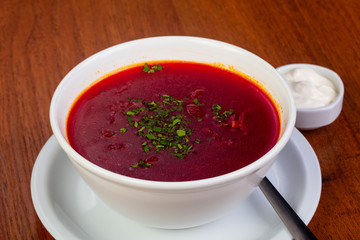 Tasty borsch soup