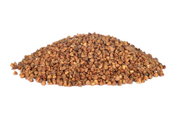 Buckwheat groats isolated on white background