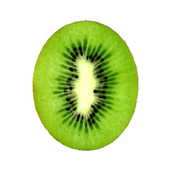 Naklejka na ściany i meble Slice of kiwi fruit isolated on white background