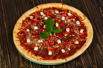 Kids pizza with chocolate