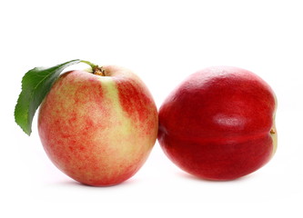 Fototapeta na wymiar Fresh ripe peach fruit isolated on white background