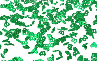 Digital currency symbol Bitcoin on a white background. Fall of bitcoin. Cryptocurrency graph on virtual screen. Business, Finance and technology concept. 3D illustration