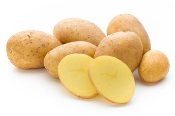 New potato isolated on the white background.