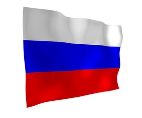 Waving flag of the Russian Federation. The National. State symbol of the Russia. 3D illustration