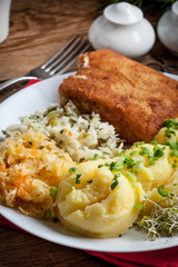 Fried fish fillet of cod.