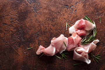 Prosciutto with rosemary .
