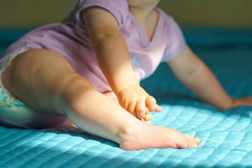 legs of a young child