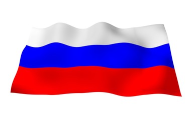 Waving flag of the Russian Federation. The National. State symbol of the Russian
