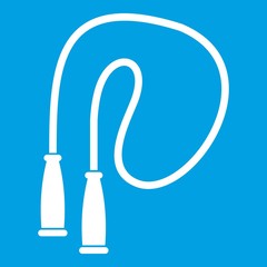 Skipping rope icon white isolated on blue background vector illustration