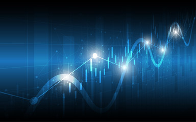 Financial chart candle stick graph business data analysis of stock market investment trading
