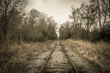 Fototapeta na wymiar abandoned railroad