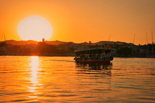 An evening cruise watching the sunset over the Nile