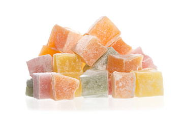 Heap of Colorful Turkish Delight Isolated