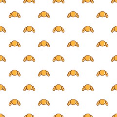 Croissant pattern seamless repeat in cartoon style vector illustration
