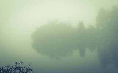 foggy morning at LSU Lakes