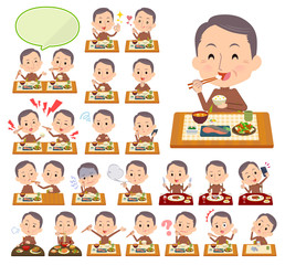 Brown high neck Middle aged men_Meal