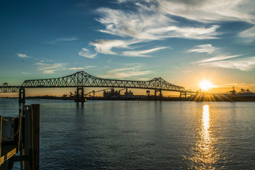Fototapeta na wymiar Interstate 10 Bridge over Mississippi River in Baton Rouge