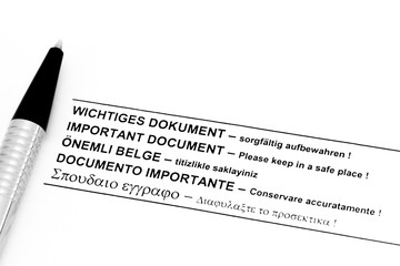 Wichtiges Dokument