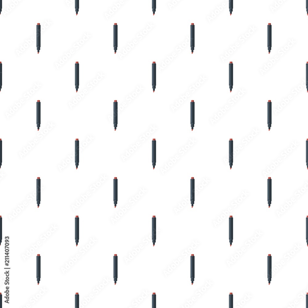 Poster red marker pattern seamless repeat in cartoon style vector illustration