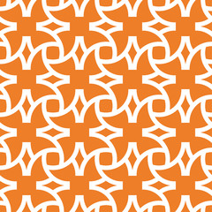 Orange geometric ornament. Seamless pattern