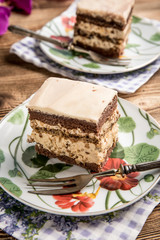 Piece of nutty-coffee cake.