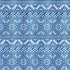 Seamless geometric pattern. Watercolor effect. American Indians ethnic style. 