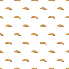 Croissant pattern seamless repeat in cartoon style vector illustration