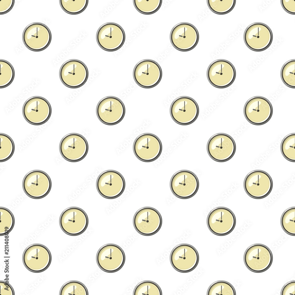 Poster clock pattern seamless repeat in cartoon style vector illustration